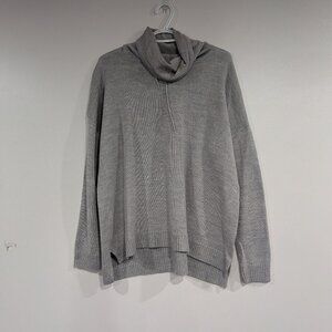 icebreaker Cowl Neck Sweater Heather Grey Size XS